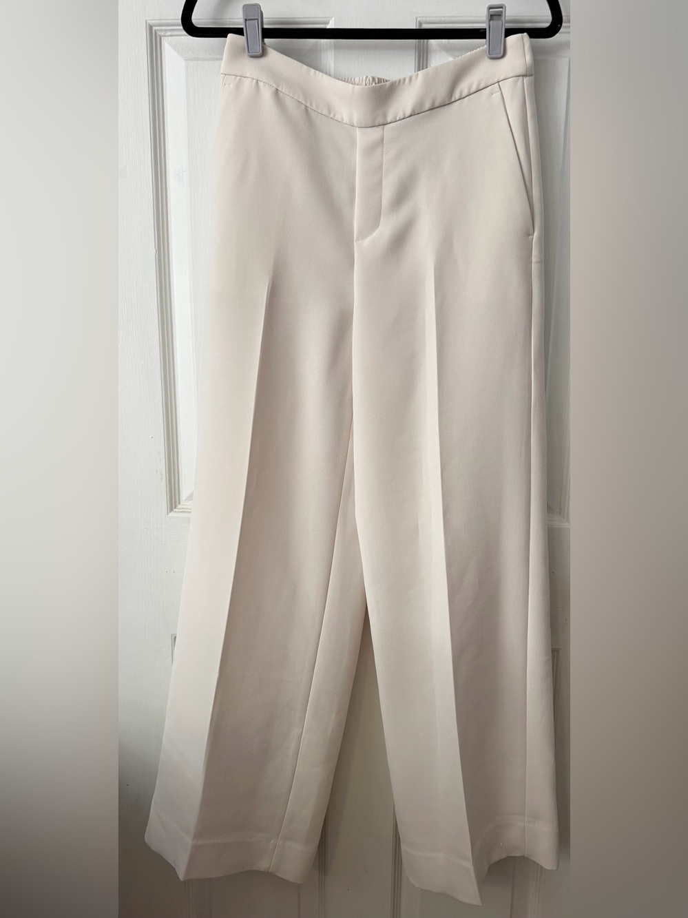 Banana Republic Hayden Wide Leg Pants XS Cream High Rise Petite Trouser